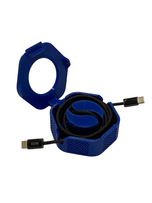 Compact 3D Printed Cable Organizer – 8cm Travel & Desk Cord Winder